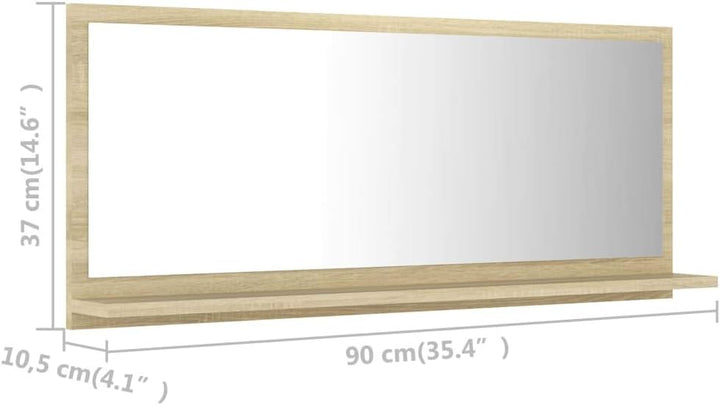 vidaXL Badspiegel Sonoma-Eiche 90x10,5x37 cm Holzwerkstoff Sonoma Eiche 90 x 10.5 x 37 cm, Sonoma Ei