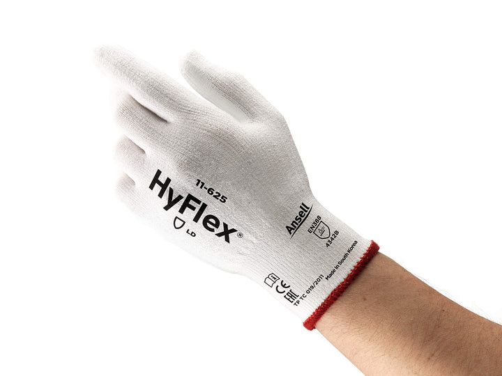Ansell HyFlex 11-625 Schnittschutz-Handschuhe, Mechanikschutz, Weiss, Grösse 10 (12 Paar pro Beutel)