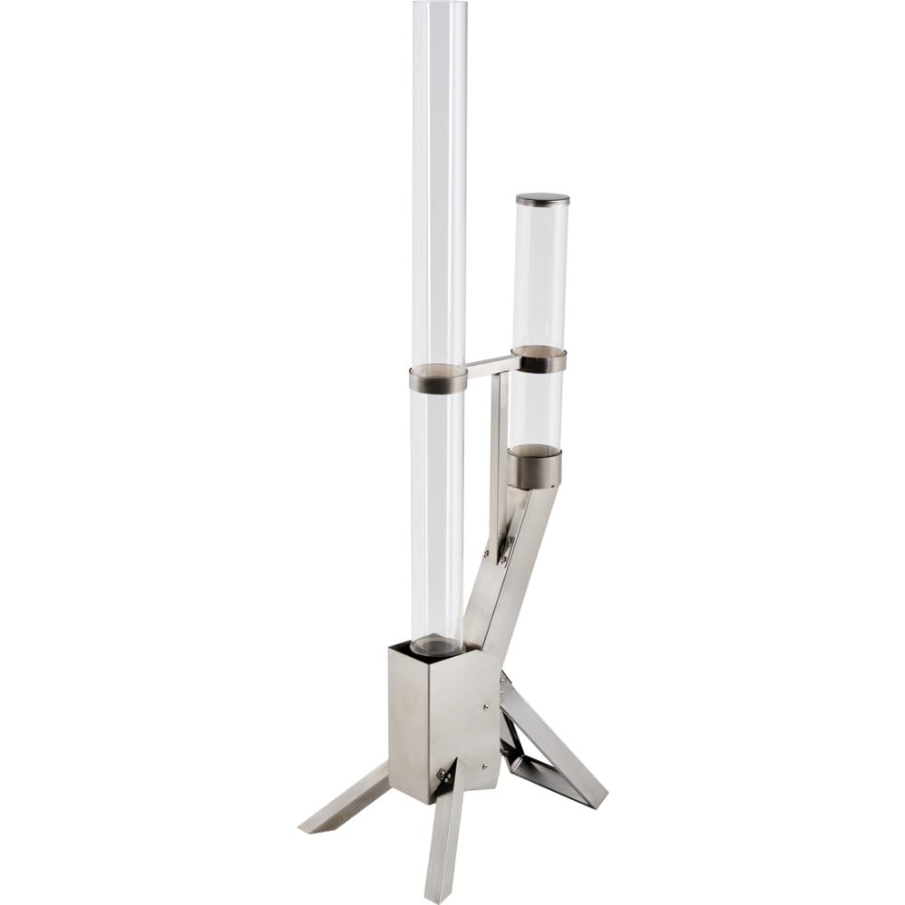 Feuerrohr aus Edelstahl & Glas - Pelletfackel für aussen - Outdoor Feuersäule für Pellets