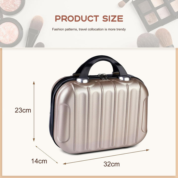 Balakaka Kosmetikkoffer Hartschale Damen,14 Zoll ABS Kosmetiktasche Schminkkoffer Kosmetikkoffer Rei