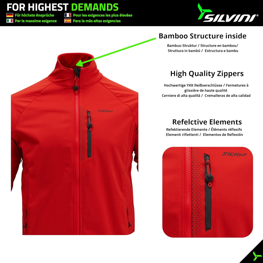 SILVINI ANTEO Softshell Jacke Herren Fahrrad Winter Fahrradjacke Langlaufjacke Herren Radjacke Herre