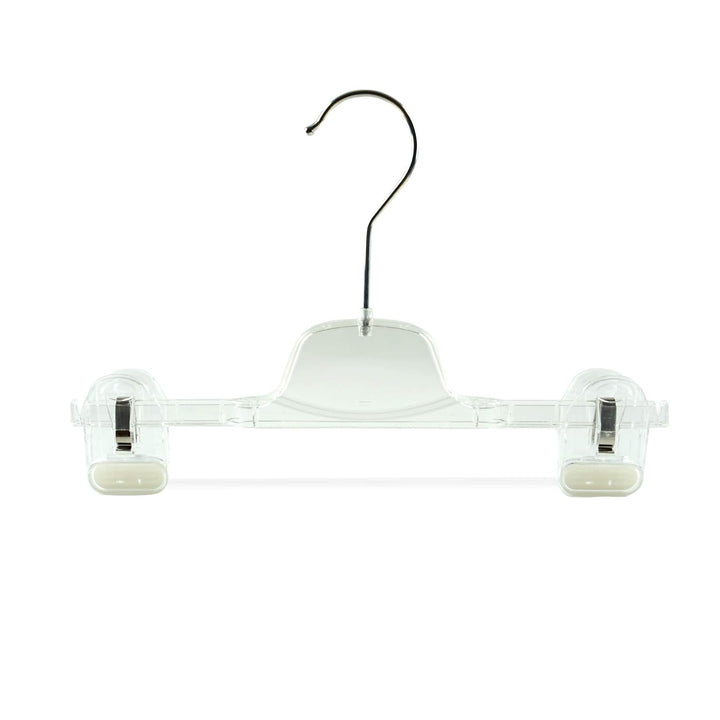 Kinderkleiderbügel 10 Stück aus Kunststoff, Babykleiderbügel mit Klammern, transparent