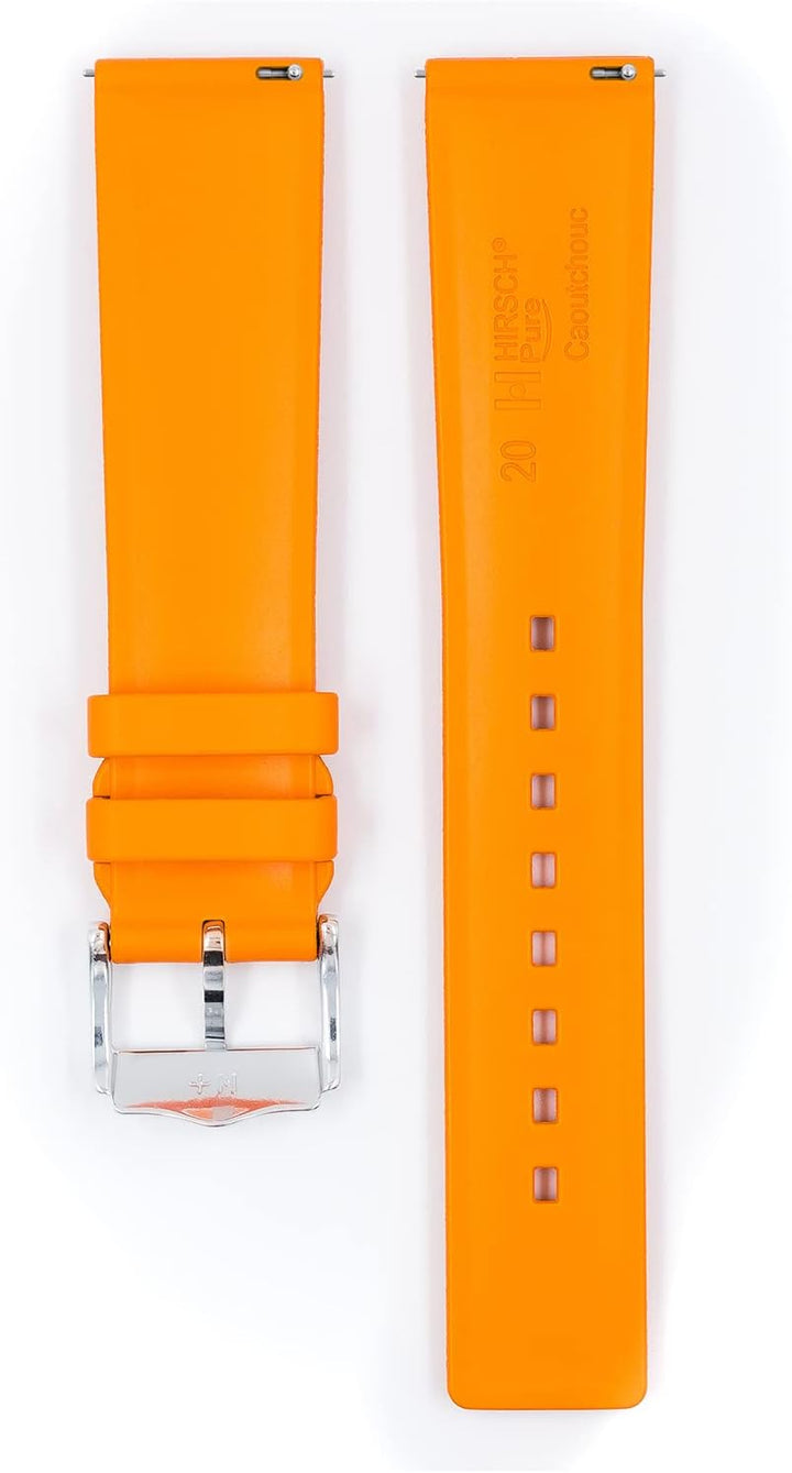 HIRSCH Uhren-Armband Pure - robustes Kautschuk-Material - reiss- & wasserfest - für Damen & Herren,