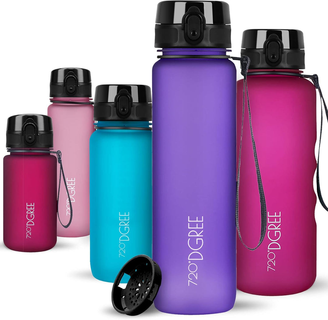 720°DGREE Trinkflasche 650ml “uberBottle“ softTouch +Sieb - BPA-Frei - Wasserflasche auslaufsicher f