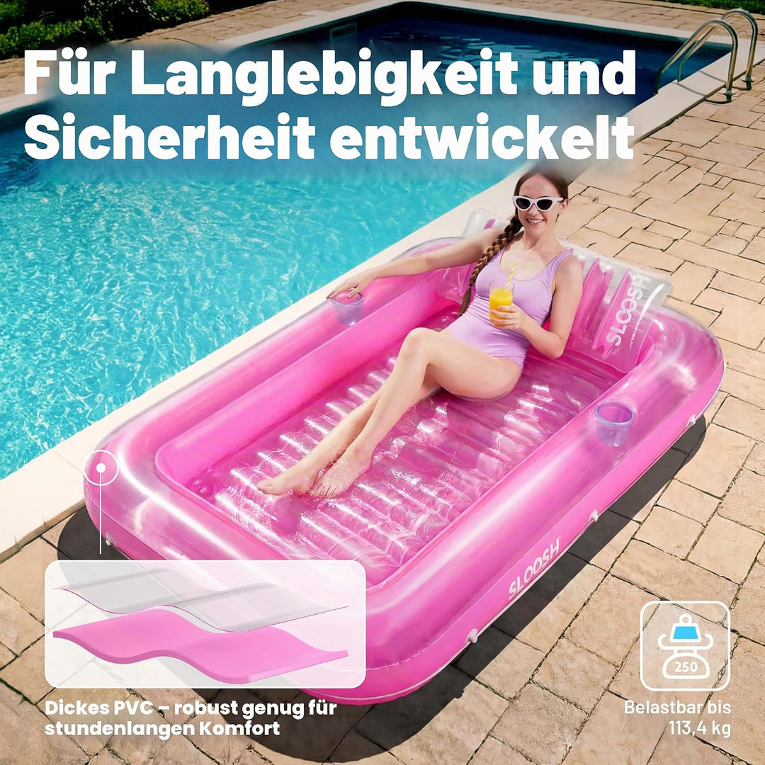 Sloosh 70" x 46"/1.78m*1.16m aufblasbarer Sonnenpool, Luftmatratzte Pool, Sonnenbad mit abnehmbarem