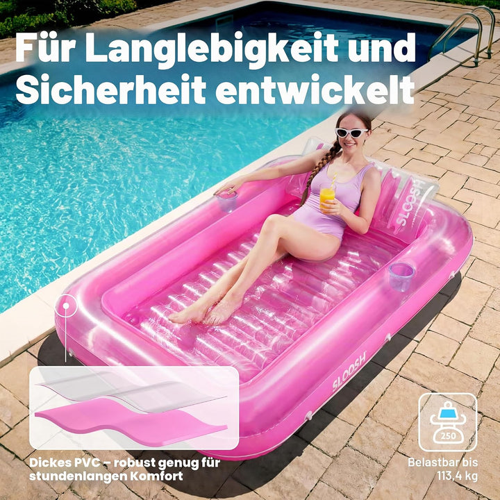 Sloosh 70" x 46"/1.78m*1.16m aufblasbarer Sonnenpool, Luftmatratzte Pool, Sonnenbad mit abnehmbarem