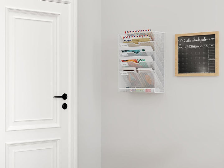 EasyPAG 6 Fächer Metall A4 Zeitschriftenhalter Wand Zeitschriften Wandhalter Aktenablage Dokumentenh