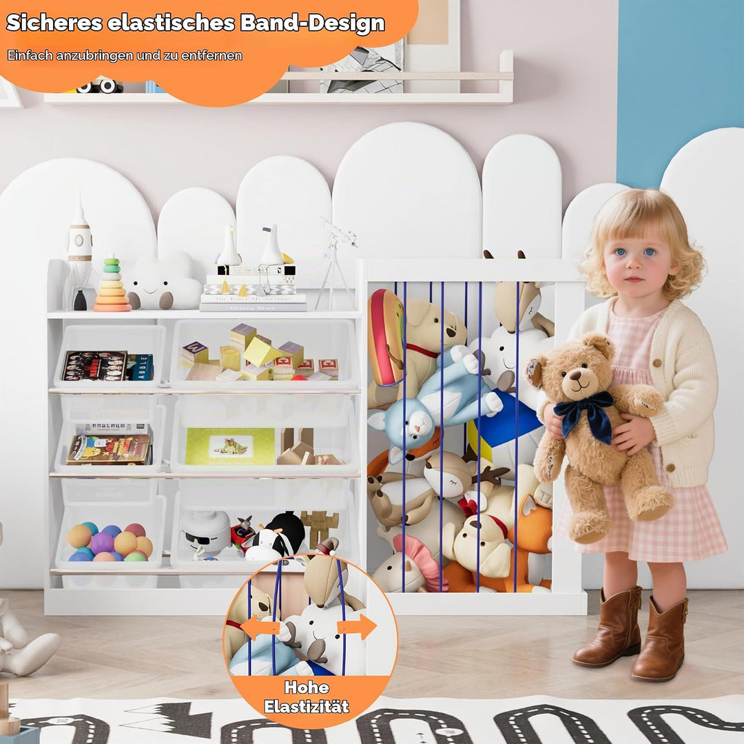 NACHES Kinder Bücherregal Spielzeugregal Kuscheltier Aufbewahrung Kinderregal Spielzeug-Organizer fü
