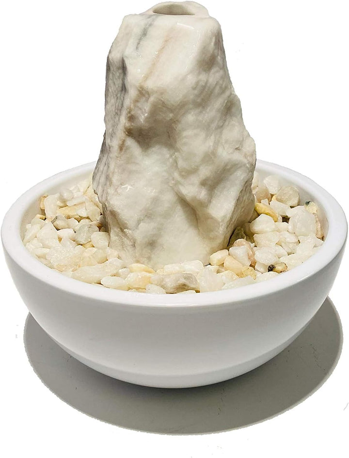 Troesters Brunnenwelt MS-02 Zimmerbrunnen, edler Marmor Quellstein, Kleiner Tischbrunnen für zu Haus