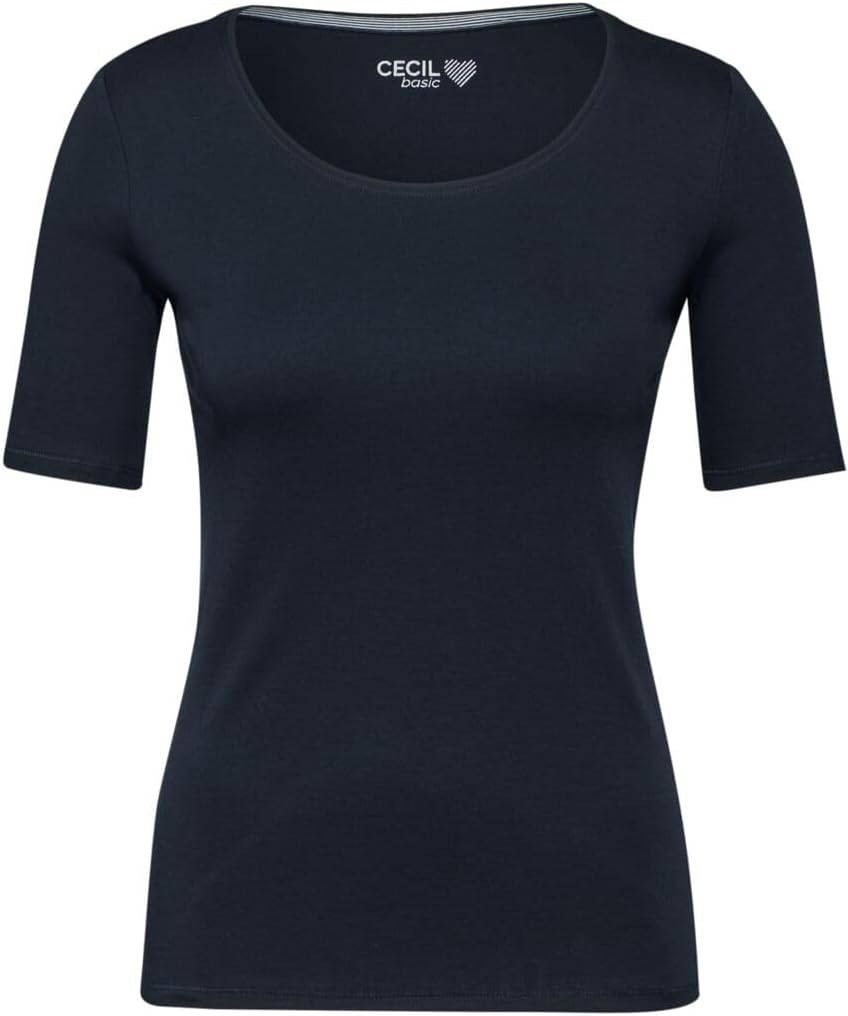 Cecil Damen Style Lena Basic T-Shirt Baumwolle S Universal Blue, S Universal Blue