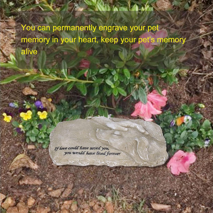Natudeco Pet Memorial Stone Gifts Puppy Angel Garden Memorial Tombstone Resin Dog Cat Gravestone for