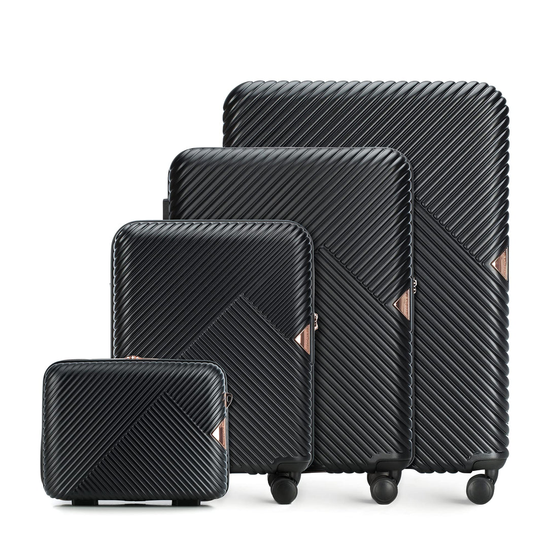 WITTCHEN Reisekoffer Koffer-Set 4tlg Trolley Polycarbonate Hartschalen Trolley 4 Rollen Kombinations