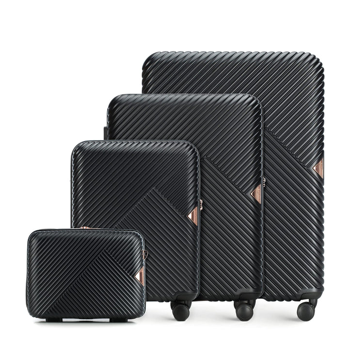 WITTCHEN Reisekoffer Koffer-Set 4tlg Trolley Polycarbonate Hartschalen Trolley 4 Rollen Kombinations