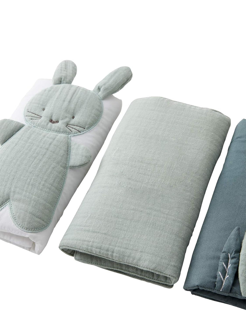 VERTBAUDET Baby Bettumrandung „Frühlingsregen“ Oeko-Tex grün ONE SIZE