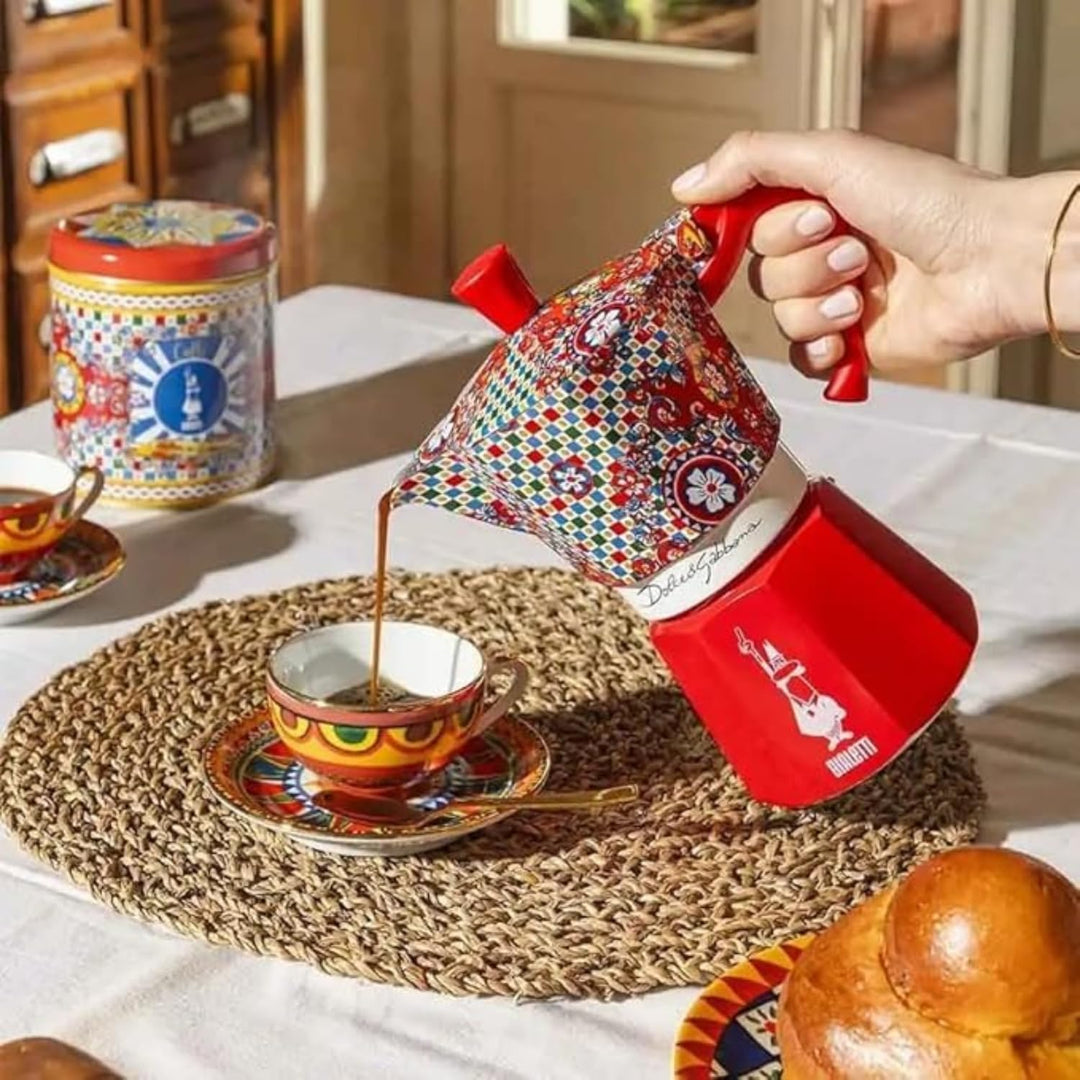 Cafetière italienne Bialetti Moka Express 0005329 6 Tasses D et G Rouge