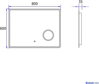 EMKE LED Badspiegel mit Beleuchtung 80x60cm Badezimmerspiegel kaltweiss Lichtspiegel Wandspiegel mit