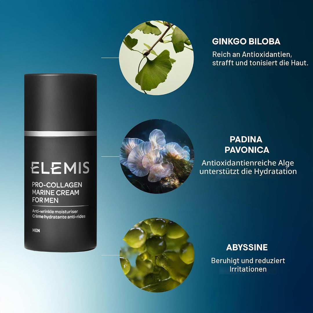 Elemis Pro-Collagen-Marine-Creme für Herren, Anti-Falten-Feuchtigkeitscreme für Herren, 1er Pack (1