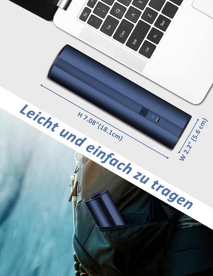 Liberrway Elektrische Luftpumpe mit Doppel-Akku (2×2000mAh) - Schnellaufblasen für Luftmatratzen, Po