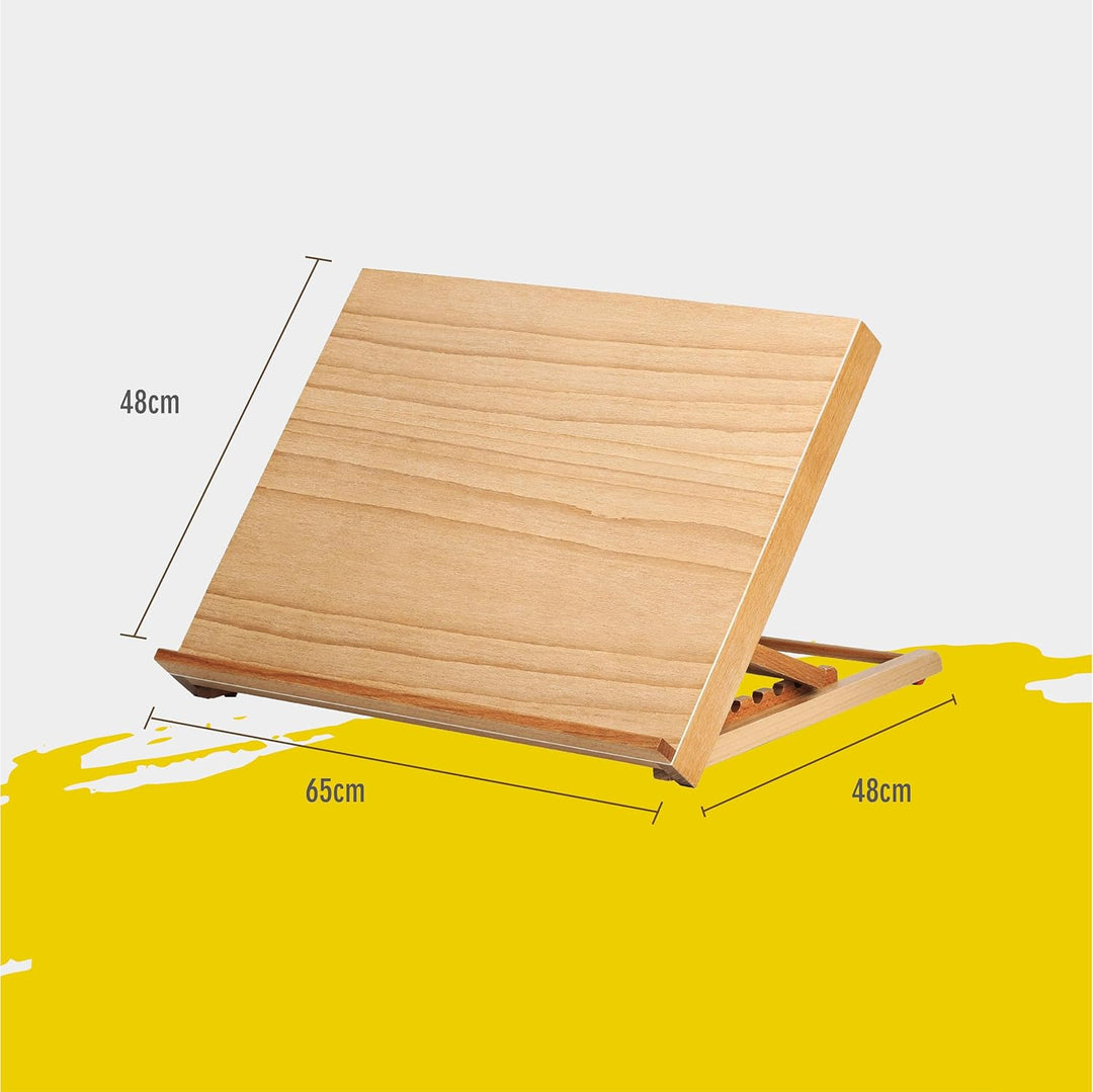 Tischstaffelei A2 Zeichenbrett Staffelei Workstation Gr. 65x48cm aus Buchenholz Buchhalter zu bemale
