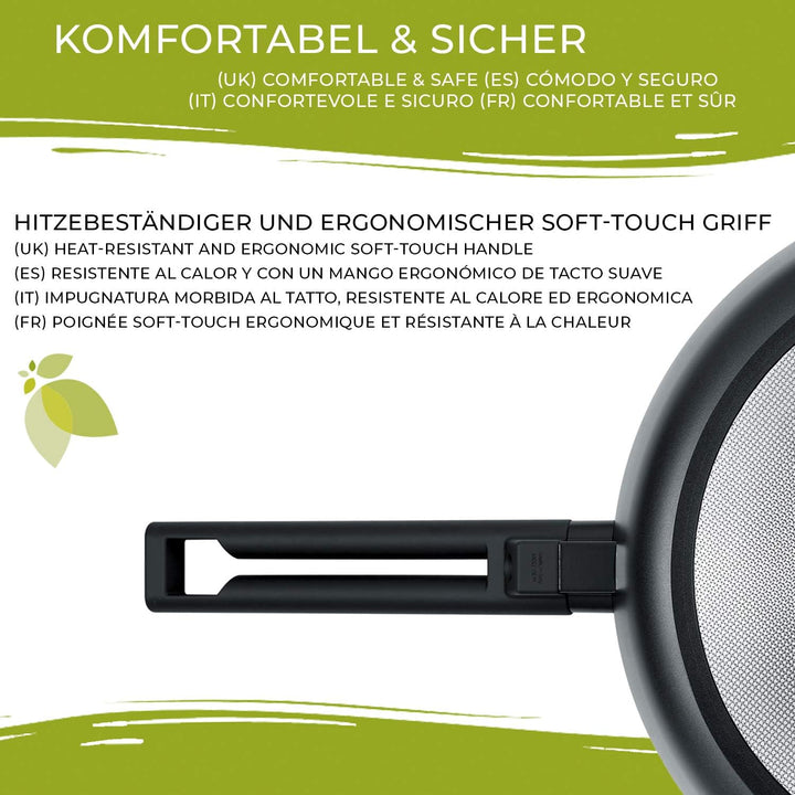 Berndes Schmorpfanne Starter b.nature, hoher Rand mit nachhaltiger Beschichtung aus Quarz, induktion