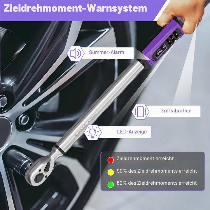 ANPUDS Digitaler Drehmomentschlüssel 1/2 Zoll, 5.1-340Nm Drehmomentschlüssel Auto Set mit ±1% Fehler