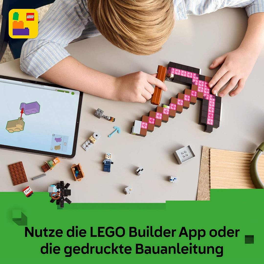 LEGO Minecraft Die Spitzhackenmine - Interaktives Spielzeug für Kinder - Alex, Minenarbeiter und Str