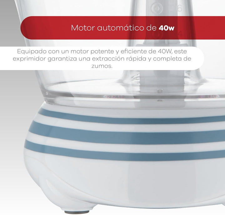Bergner NOIA - Entsafter 40W 1.2L - Automatischer Motor - 2-Wege Drehung - Transparenter Behälter -