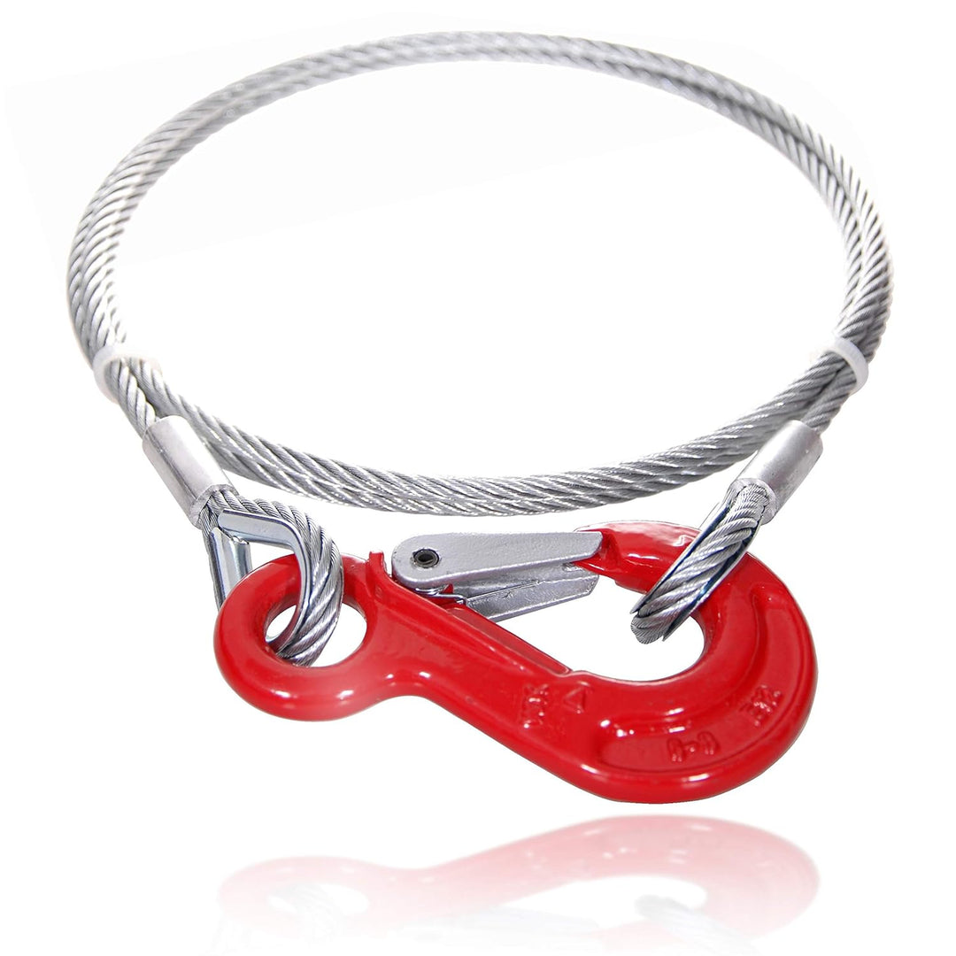 Drahtseile24 Stahlseil mit Haken, Drahtseil mit Haken – Anschlagseil, Forstseil | 5mm – 14mm | 1m –