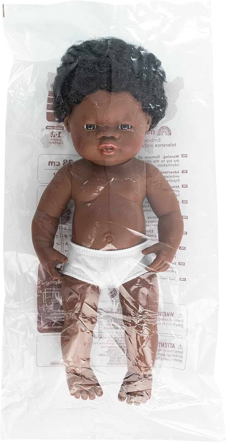 Babypuppe afrikanischer Junge 38cm-31053