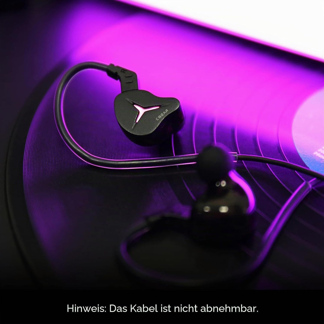 Yinyoo KBEAR Venus Kabelgebundene Ohrhörer USB C IEM Kopfhörer mit LED-Beleuchtung für Gaming, IEMs