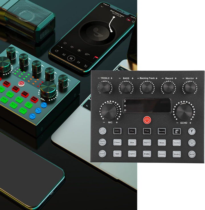 DJ-Mixer-Soundkarte, Multifunktionales Dual-Channel-Sound-Mixer-Kit, Live-Soundkarte, Professionelle
