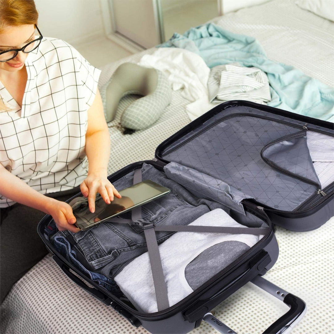 ITACA - Trolley Handgepäck Cabin Trolley Koffer Reisekoffer Hartschalenkoffer mit Zahlenschloss - Ka