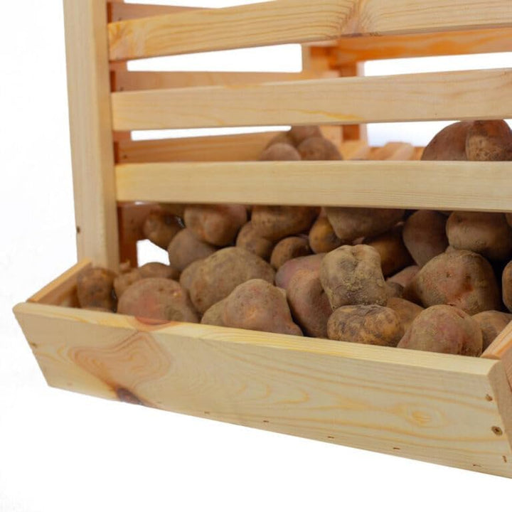 Kartoffelkiste 60x40x40 cm Kartoffel Aufbewahrungsbox Holz Zwiebel Obstkiste Gemüse Aufbewahrung Hol