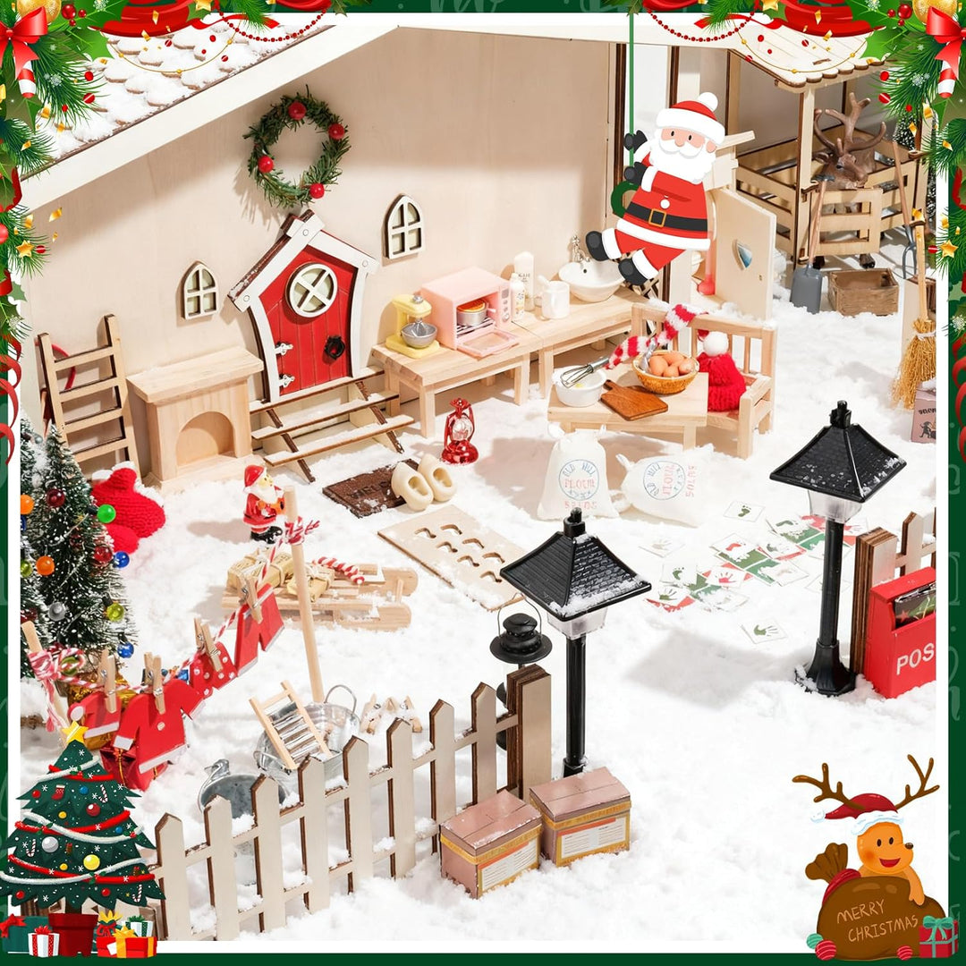 Wichtelhaus, Miniatur Wichtel Zubehör für Wichteltür und Weihnachten inkl. detailliertem Wohnhaus zu