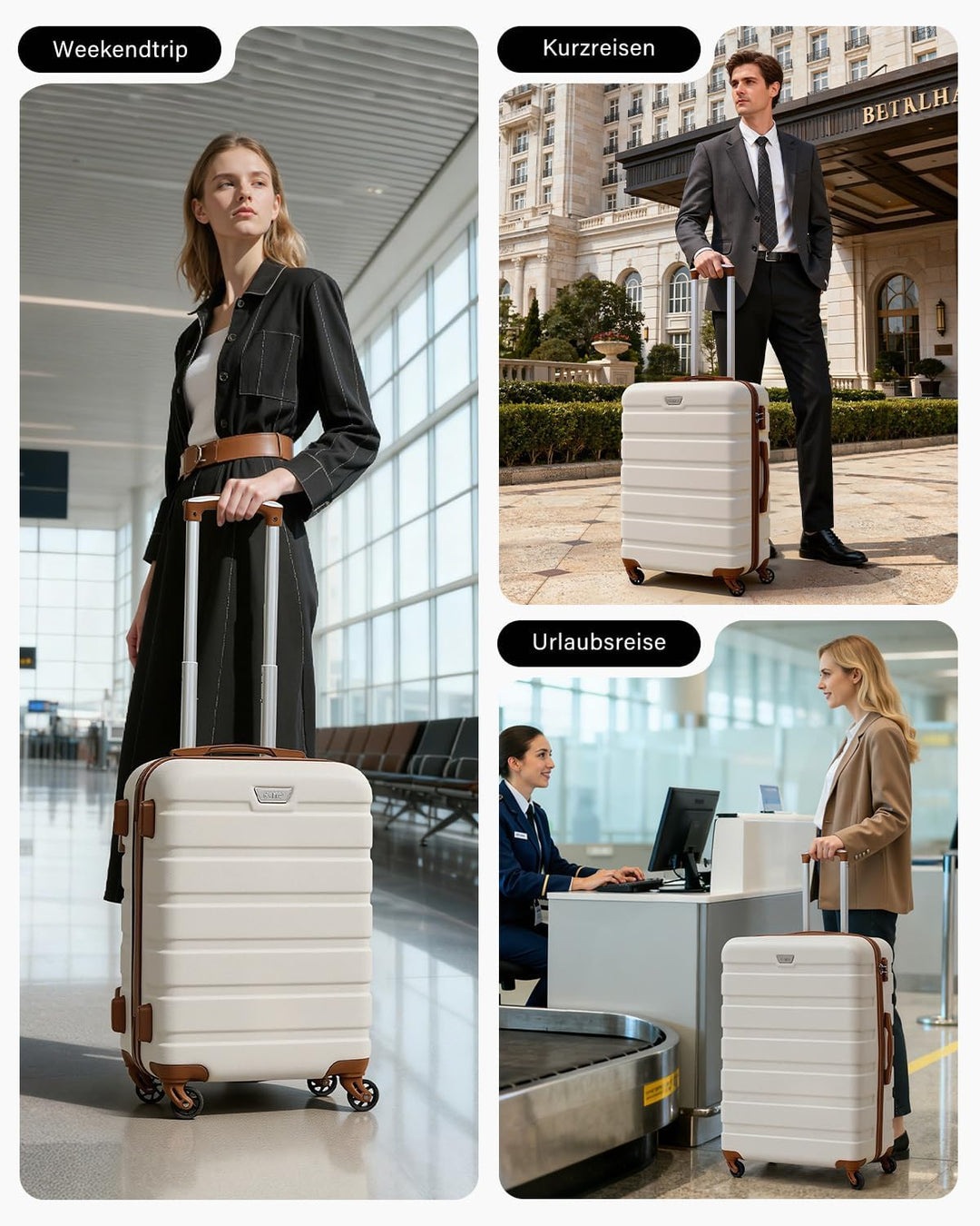 COOLIFE Hartschalen-Koffer Trolley Rollkoffer Reisekoffer ardschale Boardcase Handgepäck mit TSA-Sch