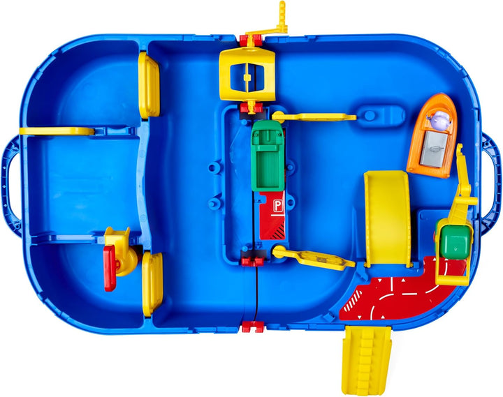 AquaPlay - LockBox - Wasserbahn als Transportkoffer mit 27 Teilen, Spieleset inklusive 1 Hippo Wilma