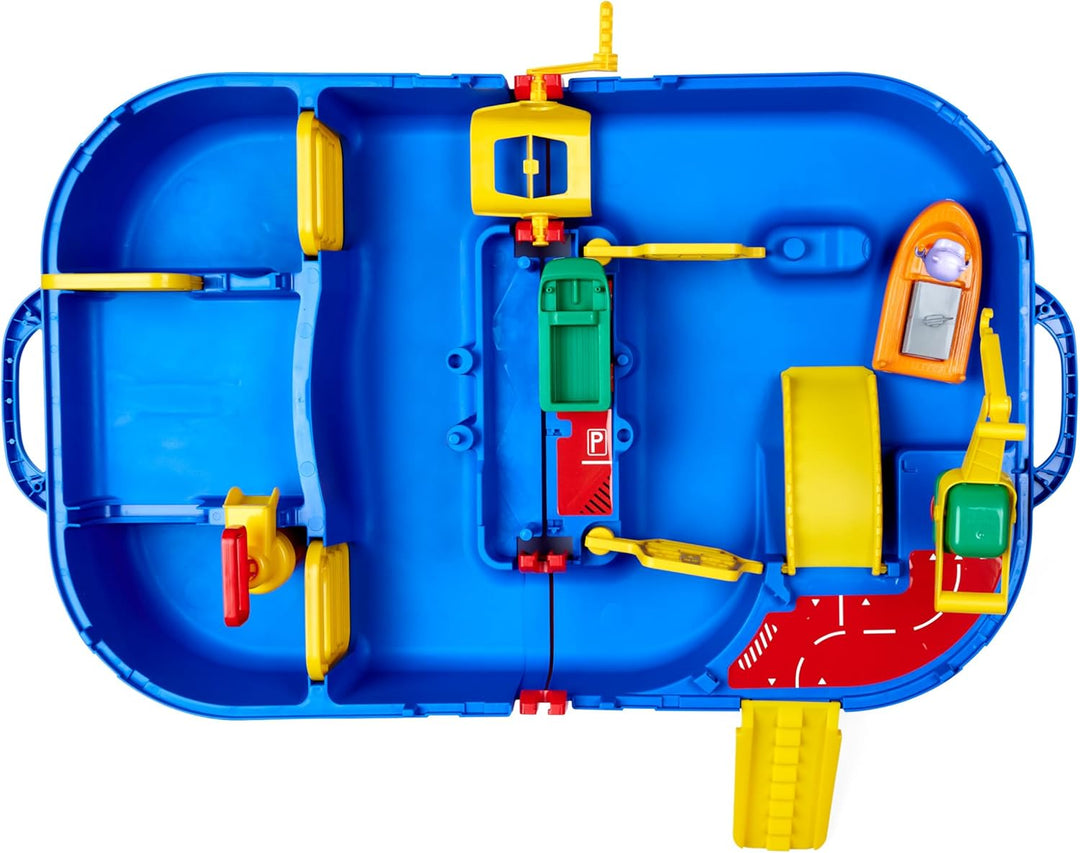 AquaPlay - LockBox - Wasserbahn als Transportkoffer mit 27 Teilen, Spieleset inklusive 1 Hippo Wilma