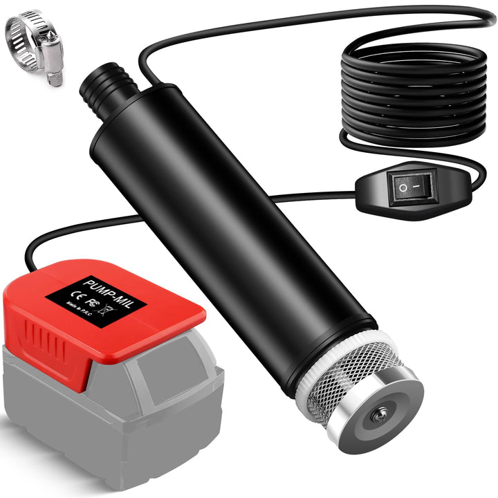 Tragbare Wasserpumpe Sumpfpumpe für Milwaukee 18V M18 Lithium Akku, 120W, 12V Regenfass Wassertransf