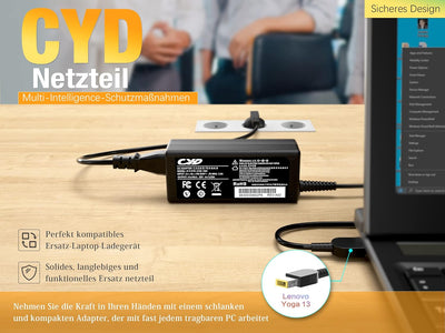 CYD 20V 90W Notebook-Netzteil für Lenovo-Ladekabel-Laptop-Ladegerät Lenovo Thinkpad X1 T460 T450 T43