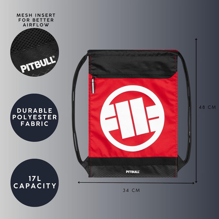 PITBULL Rucksack Sporttasche Backpack für Herren Pit Bull West Coast Sportrucksack Logo II Rot Unive