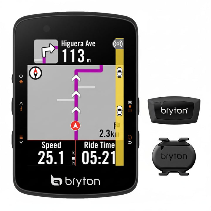 Bryton Rider 550 GPS Fahrradcomputer Sensor-Bundle mit 37 Stunden Akkulaufzeit, 2,8-Zoll Farbdisplay