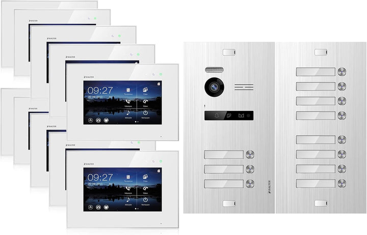 Balter EVO Video Türsprechanlage ✓ Touchscreen 7 Zoll Monitor ✓ Türstation für 11 Familienhaus Türkl
