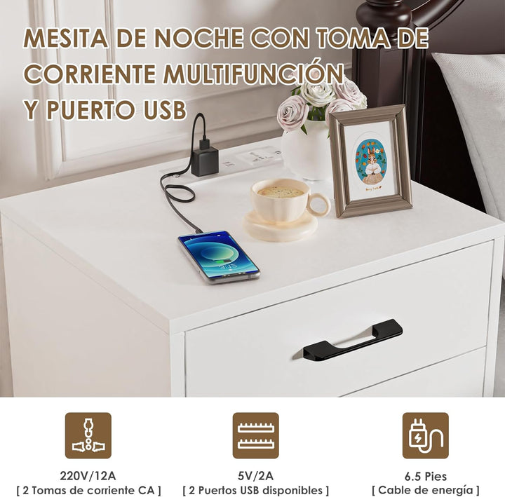 Lvhecforhm Nachttisch Weiss, Nachttische mit Offenen Fächern Hochglanz Front, Neueste Nachttische mi