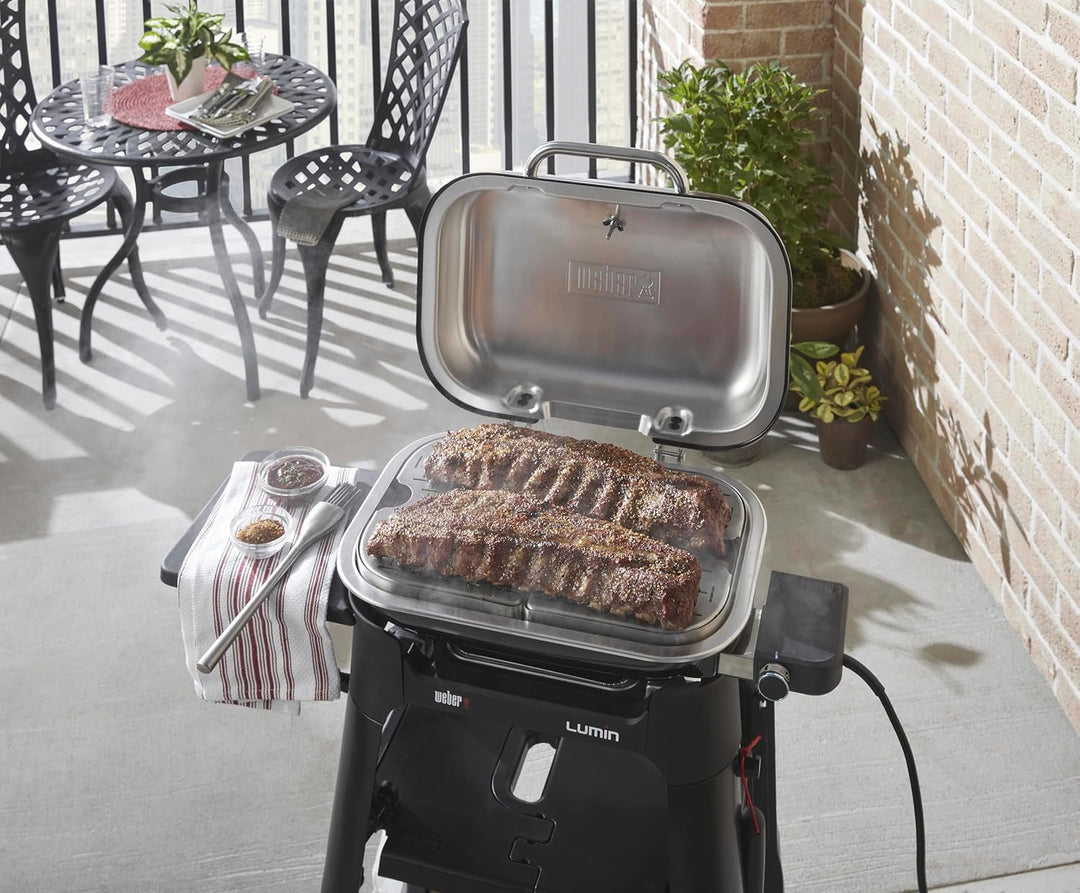 Weber 6613 Lumin Compact Versatility Grill Kit, Silver, Compact