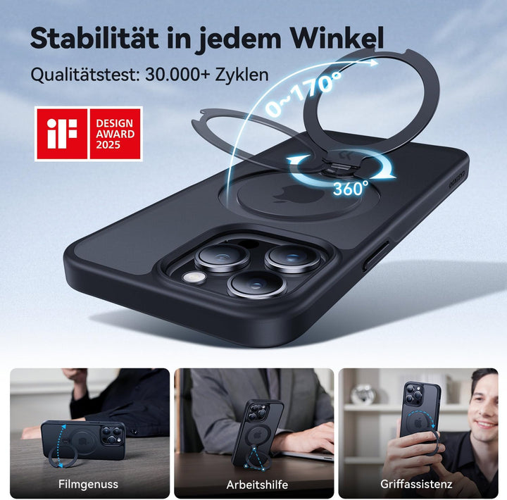 CASEKOO 360° MagicStand (Pro-Version) für iPhone 14 Pro Hülle für MagSafe [Unsichtbarer Ständer] [Mi