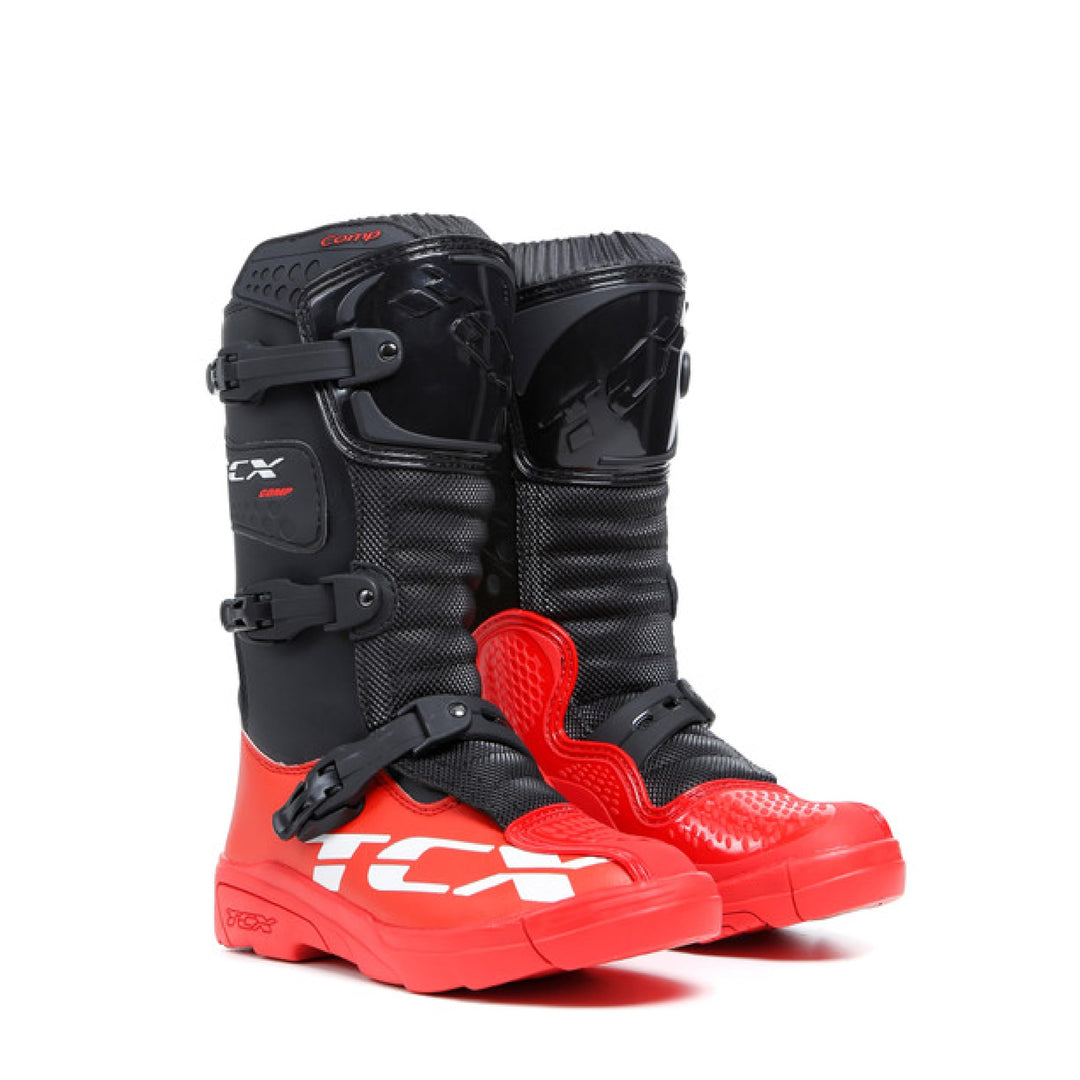 TCX Herren Motorcycle Boot 34 EU Schwarz Rot, 34 EU Schwarz Rot