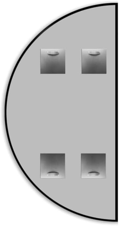 Ramix Wandspiegel in pulverbeschichtetem Aluminiumrahmen Schwarz Loft Rechteckig Rund Oval Halbkreis