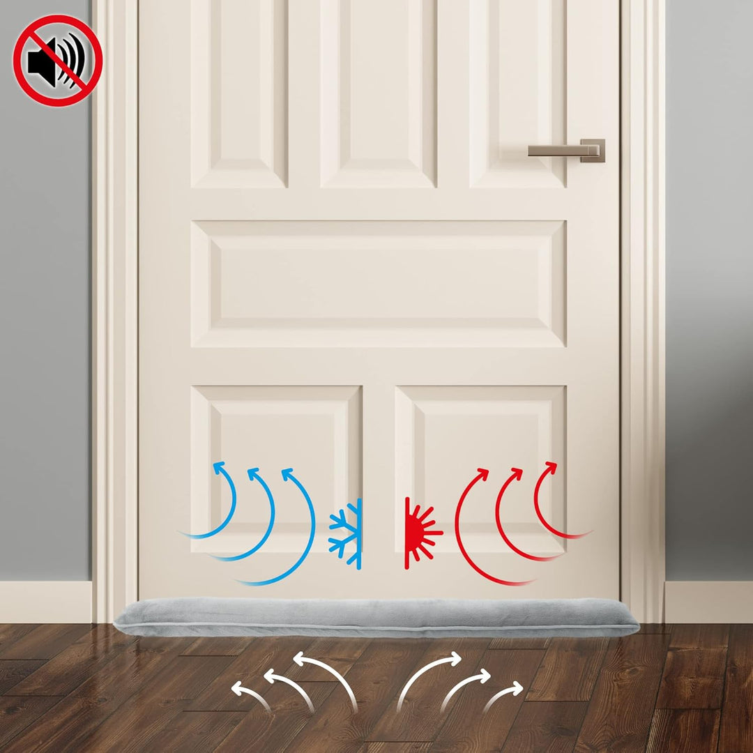 COM-FOUR® 2X Zugluftstopper für Tür und Fenster - Microfaser Windstopper- Energie sparen mit Luftzug