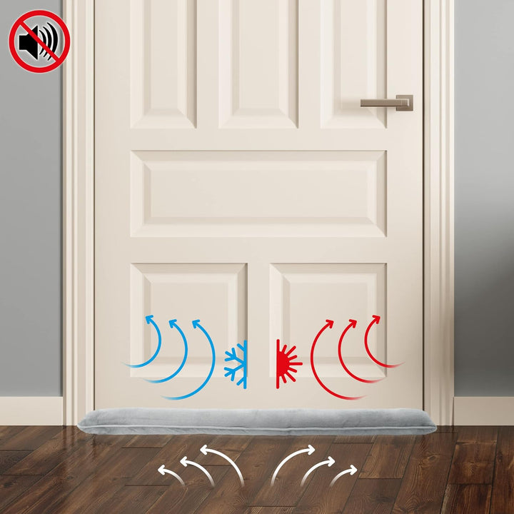 COM-FOUR® 2X Zugluftstopper für Tür und Fenster - Microfaser Windstopper- Energie sparen mit Luftzug
