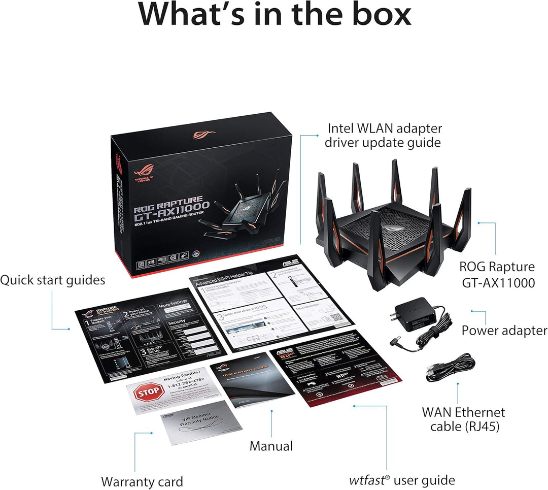 ASUS ROG Rapture GT-AX11000 Tri-Band WiFi 6 erweiterbarer Gaming-Router, 2,5G-Ports, ASUS Range Boos